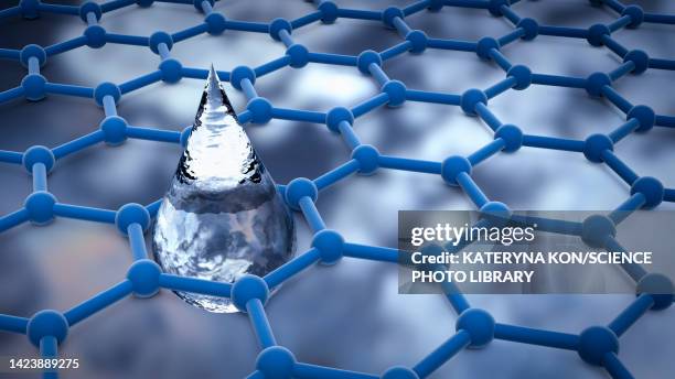 graphene water filter, conceptual illustration - membrana imagens e fotografias de stock