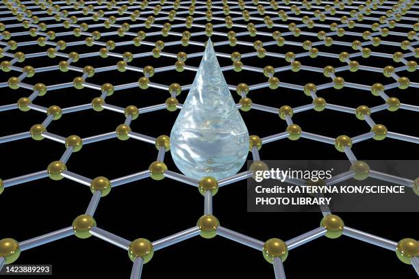 graphene water filter, conceptual illustration - membrana fotografías e imágenes de stock