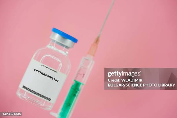 erythropoietin hormone, conceptual image - doping ストックフォトと画像