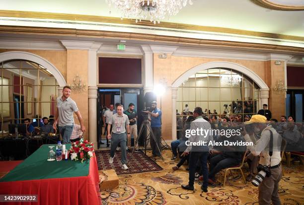 England captain Jos Buttler arrives for a Press Conference ahead of England's IT20 Series against Pakistan in Karachi, Pakistan on September 15, 2022...