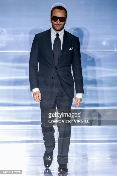 Fashion designer Tom Ford walks the runway during the Tom Ford Ready to Wear Spring/Summer 2023 fashion show as part of the New York Fashion Week on...
