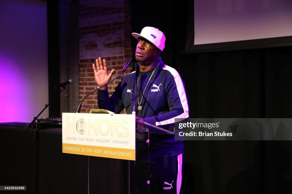 Tom Clees Riaa Honoree Grandmaster Flash delivers remarks during the 2022 RIAA... News ...