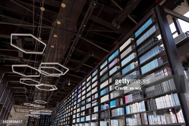 public library bookcase - biblioteca pública imagens e fotografias de stock