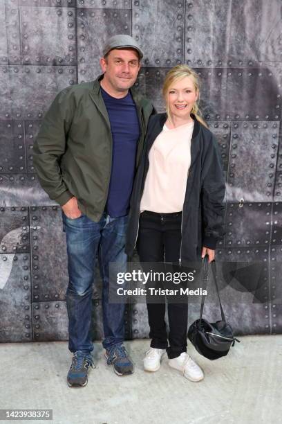 Sebastian Bezzel and Johanna Christine Gehlen attend the "Legend of Wacken" premiere at Zeise Kinos on July 2, 2023 in Hamburg, Germany.