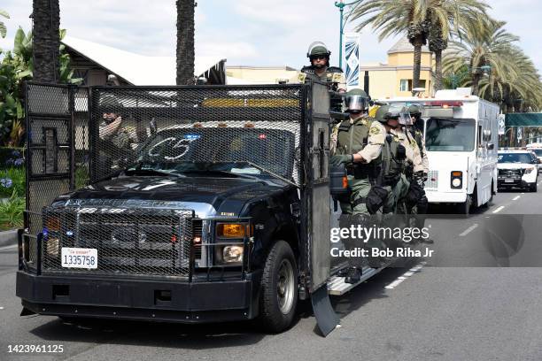 Los Angeles County Sheriff Department assisted local law enforcement with Response Team and vehicle outside the Anaheim Convention Center as U.S....