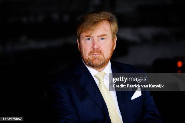 King Willem-Alexander of The Netherlands attends a meeting with farmers at National Park de Peel during the King and Queen's visit to the Peel region...