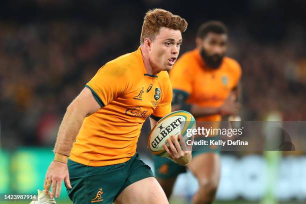 During The Rugby Championship & Bledisloe Cup match between the Australia Wallabies and the New Zealand All Blacks at Marvel Stadium on September 15,...