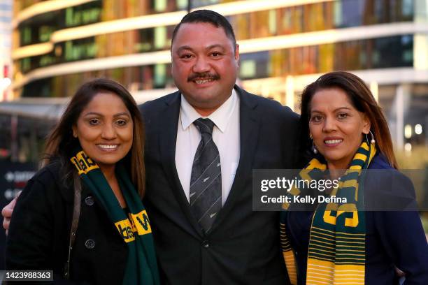 Fans arrive during The Rugby Championship & Bledisloe Cup match between the Australia Wallabies and the New Zealand All Blacks at Marvel Stadium on...