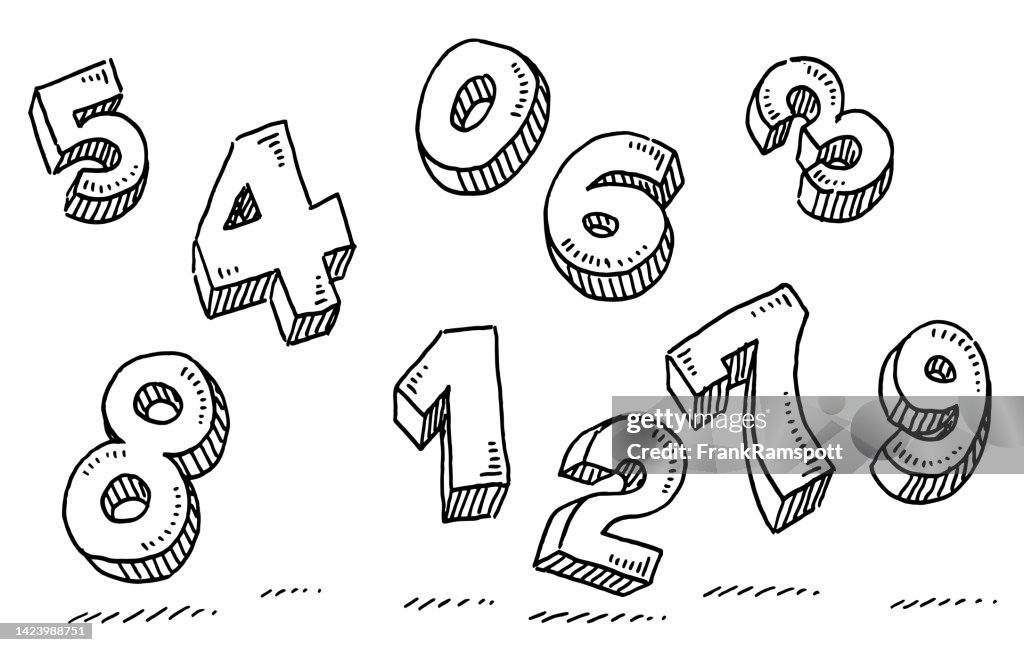 Flying Numbers Drawing High-Res Vector Graphic - Getty Images