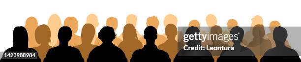 spectators silhouette - looking below stock illustrations