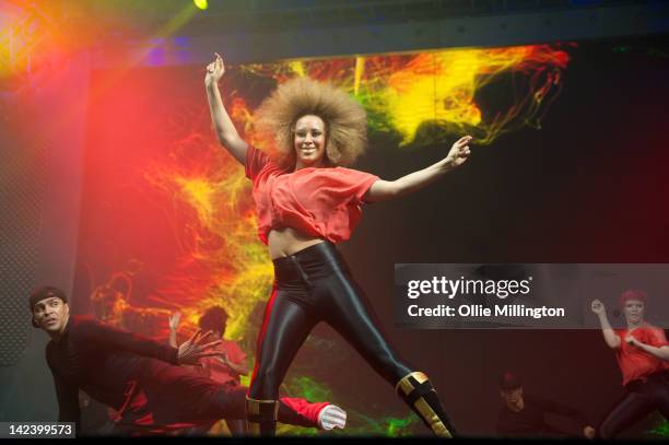 Ashley Banjo of Diversity performs with Out of The Shadows during the 2012 Digitized: Trapped In a Game Tour on stage at Nottingham Capital FM Arena...