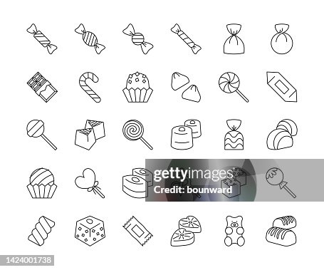 Sweets & Candy Icons. Editable Stroke. Sweets & Candy Icons. Editable Stroke.