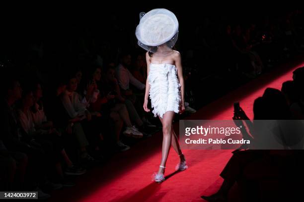 Model walks the runway at the Redondo Brand fashion show during Mercedes Benz Fashion Week Madrid September 2022 edition at IFEMA on September 15,...