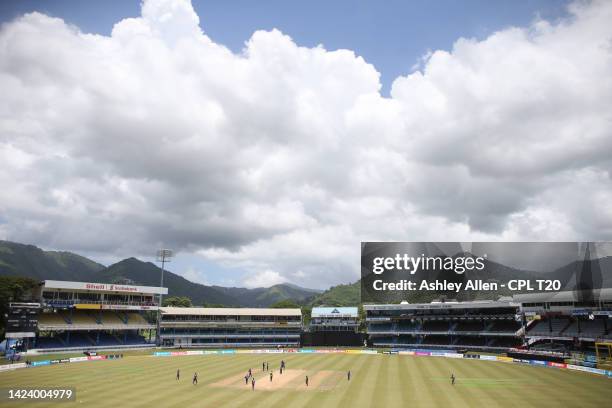 General view during the Men's 2022 Hero Caribbean Premier League match between Barbados Royals and Jamaica Tallawahs at the Queen's Park Oval on...