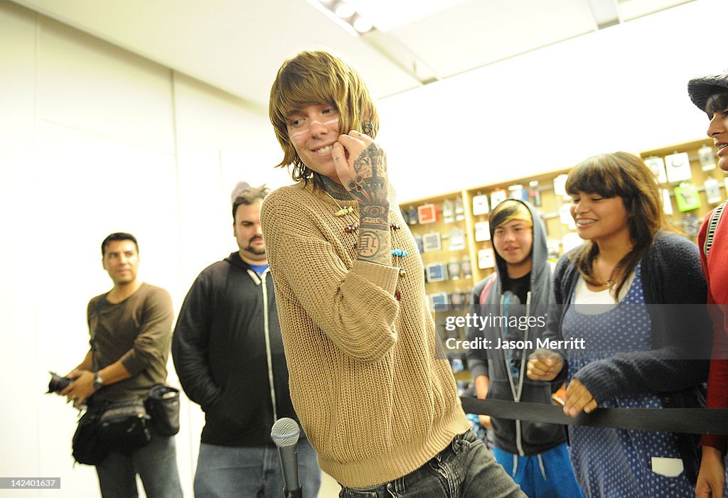 Christofer Drew Of Never Shout Never Apple In-Store Appearance For iTunes Launch Of NO ROOM FOR ROCKSTARS Vans Warped Tour Film