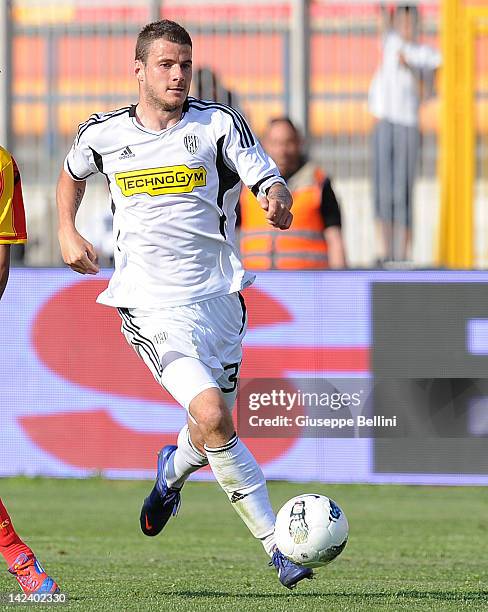 Daniel Pudil of Cesena in action during the Serie A match between US Lecce and AC Cesena at Stadio Via del Mare on April 1, 2012 in Lecce, Italy.