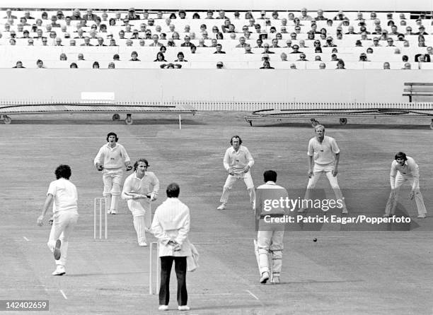 "Cricket World Cup semi-final 1975 England v Australia at Headingley John Snow, Alan Knott, Gary Gilmour , David Constant, Keith Fletcher, Doug...