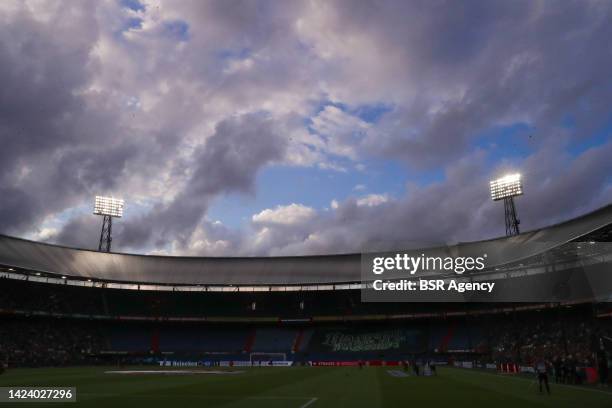 General view of the evening sky at de Kuip during the UEFA Europa League match between Feyenoord and SK Sturm Graz at de Kuip on September 15, 2022...