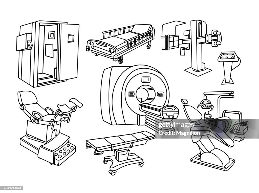 MRI & Medical Equipment Doodle Set