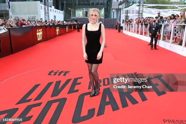 Grace Van Dien attends the "Roost" Premiere during the 2022 Toronto International Film Festival at Roy Thomson Hall on September 15, 2022 in Toronto,...