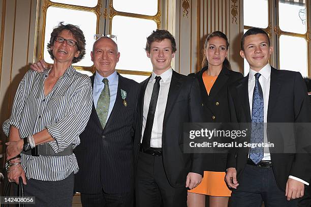 Bertrand Rindoff Petroff Officier des Arts et Des Lettres honored Chevalier Des Arts et Lettres by French Culture Minister poses with Valerie Rindoff...