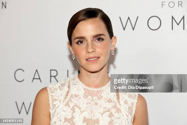 Emma Watson attends The Kering Foundation's Caring for Women dinner at The Pool on Park Avenue on September 15, 2022 in New York City.