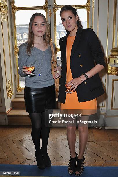 Lauren Winkler and Alexia Rindoff Petroff pose at Ministere de la Culture on April 4, 2012 in Paris, France.