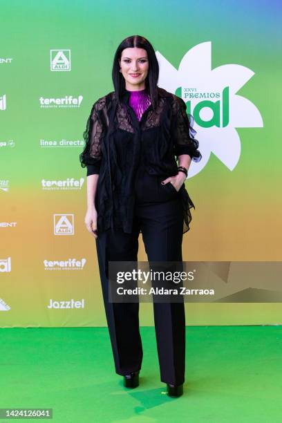 Singer Laura Pausini attends the "Cadena Dial" Awards red carpet on September 15, 2022 in Tenerife, Spain.