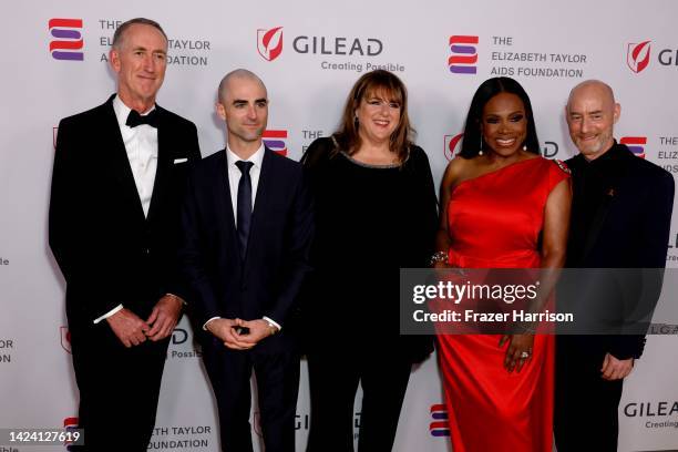 Daniel O’Day, Quinn Tivey, Barbara Berkowitz, Sheryl Lee Ralph and Tim Mendelson attends The Elizabeth Taylor Ball To End AIDS at West Hollywood Park...