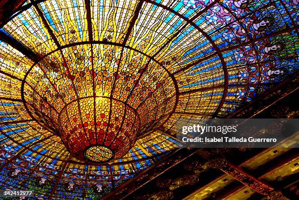 palau de la musica - palau de la musica catalana stock pictures, royalty-free photos & images