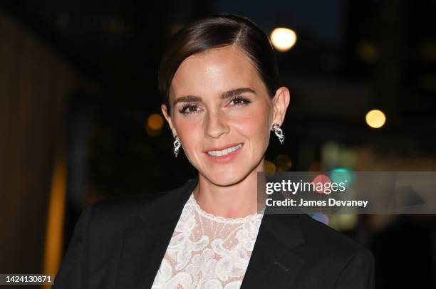 Emma Watson arrives to the Caring for Women Dinner at The Pool Restaurant on September 15, 2022 in New York City.