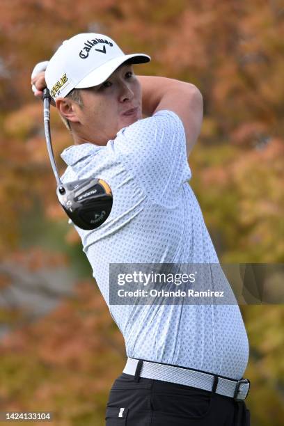 Danny Lee of New Zealand hits his tee shot on the first hole during the first round of the Fortinet Championship at Silverado Resort and Spa North...