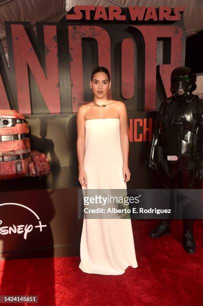 Adria Arjona arrives at the special 3-episode launch event for Lucasfilm's original series Andor at the El Capitan Theatre in Hollywood, California...