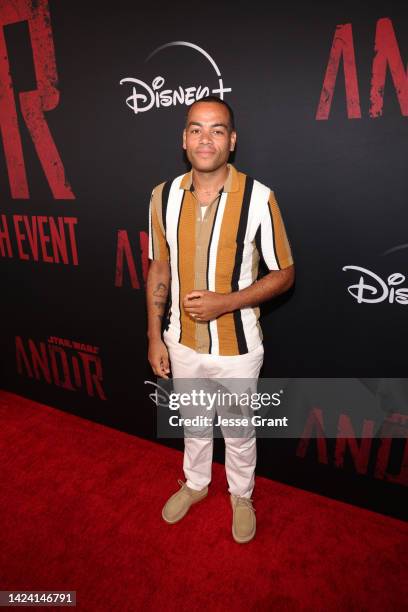 Ben Bailey Smith arrives at the special 3-episode launch event for Lucasfilm's original series Andor at the El Capitan Theatre in Hollywood,...