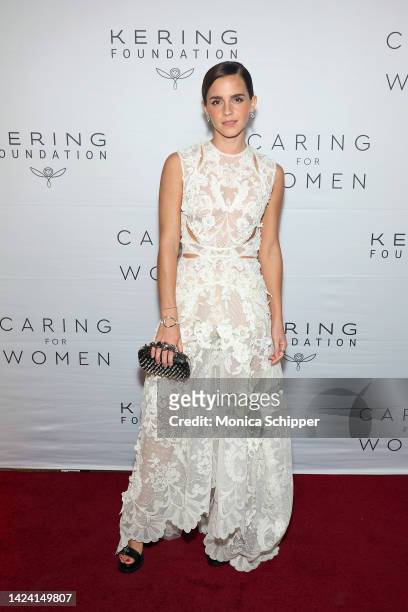 Emma Watson attends as the Kering Foundation hosts first-ever Caring For Women Dinner on September 15, 2022 in New York City.