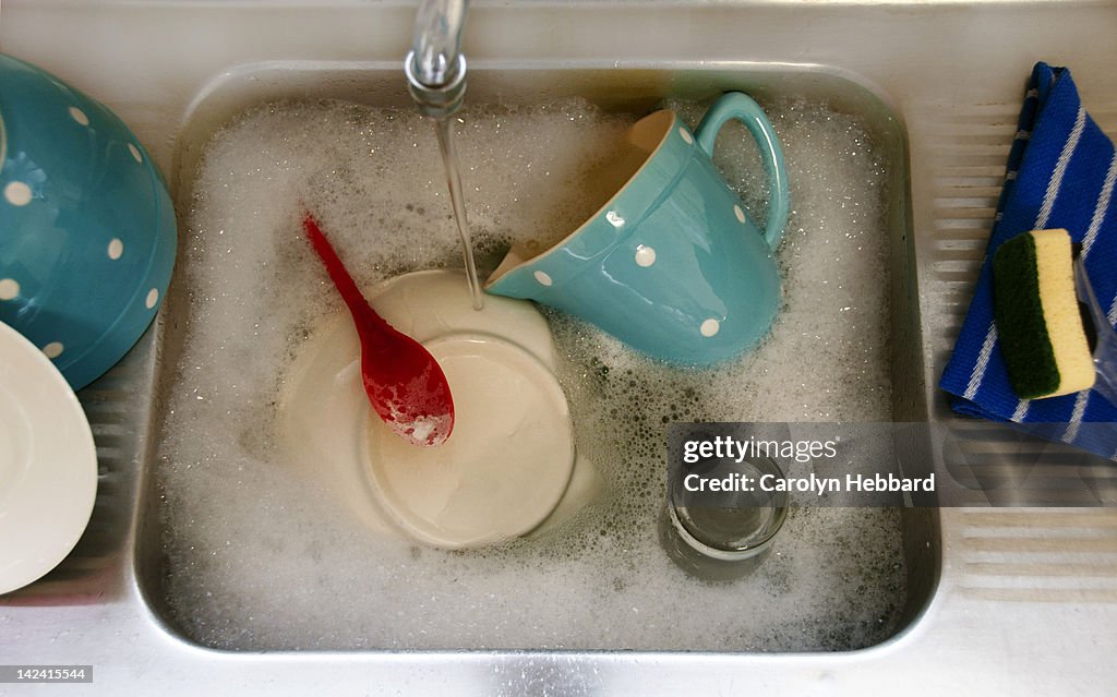 Dirty dishes in sink