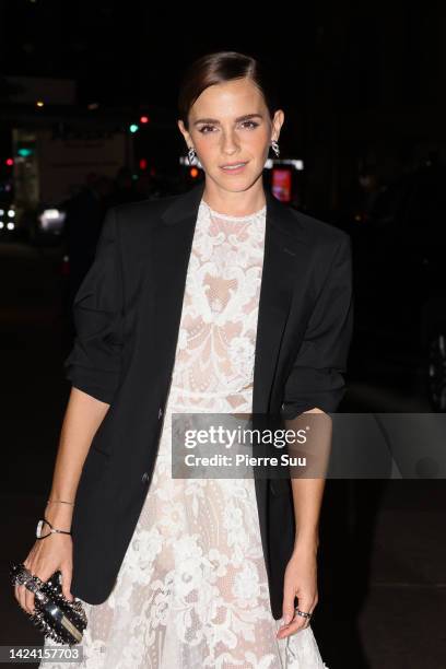 Emma Watson attends The Kering Foundation's Caring for Women dinner at The Pool on Park Avenue on September 15, 2022 in New York City.