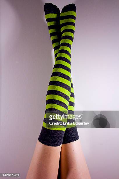 green and grey striped socks - glendale california ストックフォトと画像