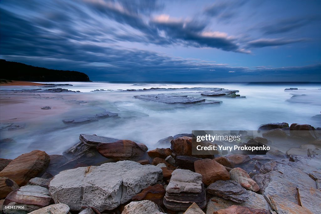 Night falls on Turimetta Beach