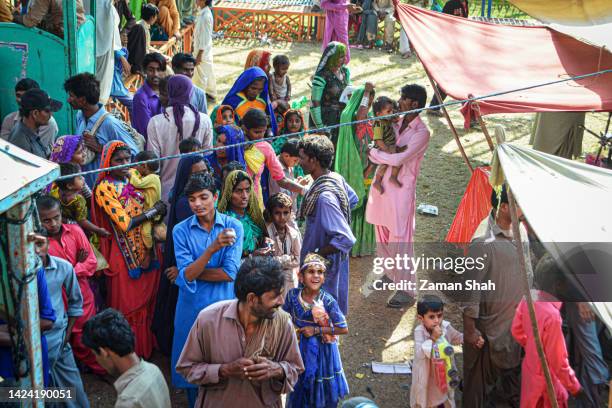 the hindus have their own religious fair which is celebrated in the month of september every year in the town of tando allahyar,sindh,pakistan, - town of the gods stock pictures, royalty-free photos & images