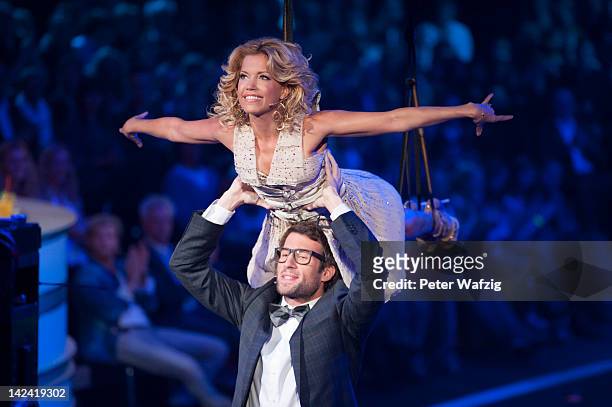 Hosts Sylvie van der Vaart and Daniel Hartwich perform during 'Let's Dance' 4th Show at Coloneum on April 04, 2012 in Cologne, Germany.