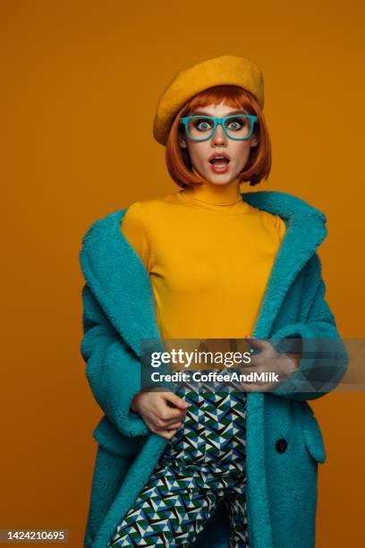 beautiful emotional woman - clothing fashion outrageous stock pictures, royalty-free photos & images