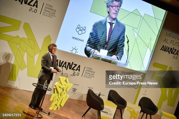 The president of Amefmur, Jose Maria Tortosa, speaks during the inaugural conference of the second edition of 'Avanza', the Family Business forum, at...