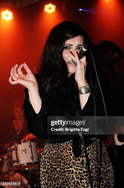 Alexis Winston performs on stage at XOYO on April 4, 2012 in London, United Kingdom.