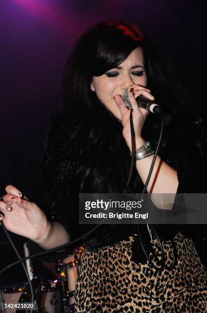 Alexis Winston performs on stage at XOYO on April 4, 2012 in London, United Kingdom.