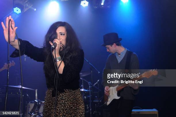 Alexis Winston performs on stage at XOYO on April 4, 2012 in London, United Kingdom.