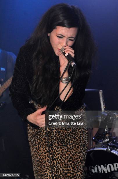 Alexis Winston performs on stage at XOYO on April 4, 2012 in London, United Kingdom.