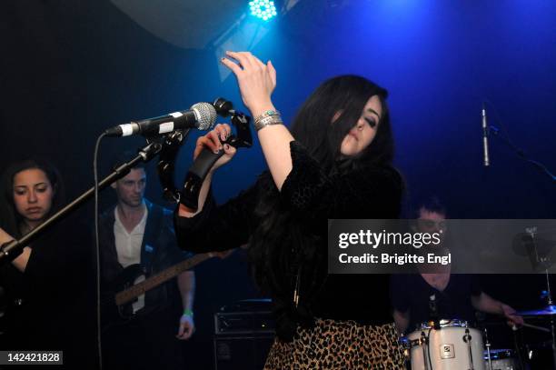 Alexis Winston performs on stage at XOYO on April 4, 2012 in London, United Kingdom.