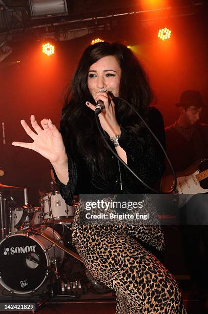 Alexis Winston performs on stage at XOYO on April 4, 2012 in London, United Kingdom.