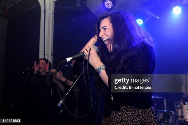 Alexis Winston performs on stage at XOYO on April 4, 2012 in London, United Kingdom.